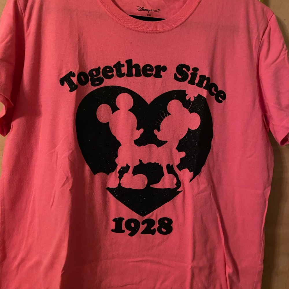 Women’s crew neck Disney Store t-shirt.